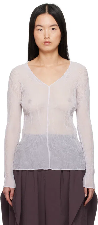 Issey Miyake Purple January Chiffon Twist 1 Top In 85 Lt Wisteria Purpl