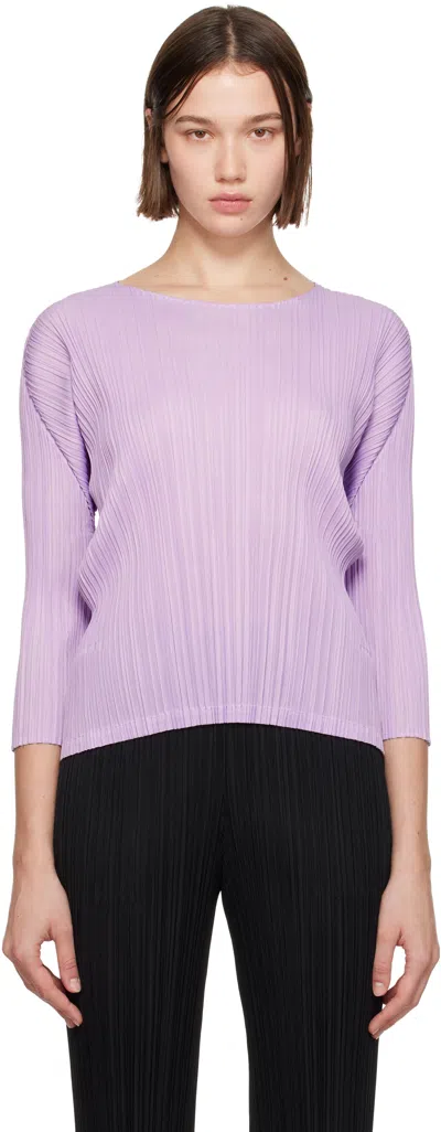 Issey Miyake Purple Mellow Pleats Top In 80 Light Purple