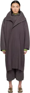 Issey Miyake Purple Monthly Color December Coat In 83-slate Violet