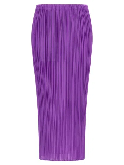 Issey Miyake August Midi Skirt Elastic Waistband In Purple