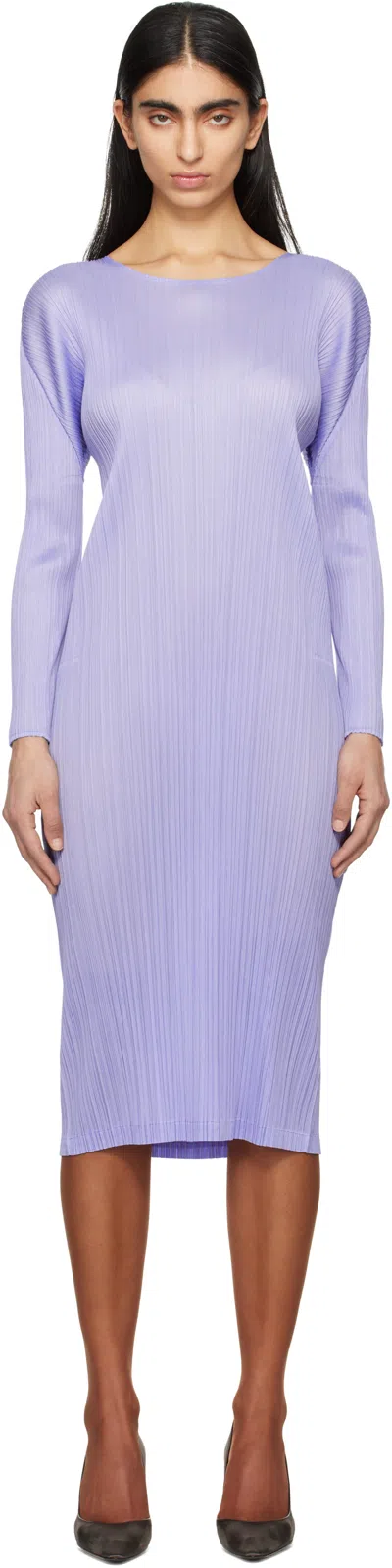Issey Miyake Blue Monthly Colors August Minidress In 73 Saxe Blue