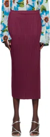 Issey Miyake Purple Monthly Colors March Midi Skirt In 84 Bordeaux