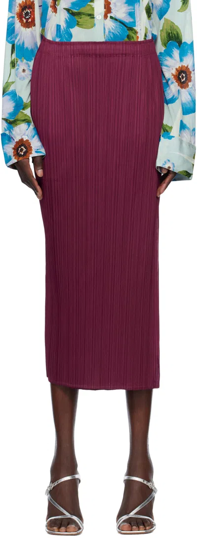 Issey Miyake Purple Monthly Colors March Midi Skirt In 84 Bordeaux