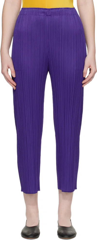 Issey Miyake Purple Monthly Colors November Trousers In Blue