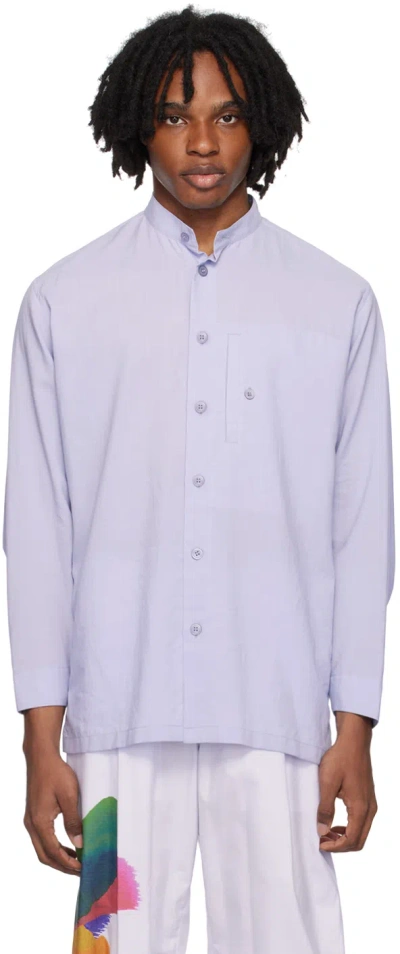 Issey Miyake Purple Pocket Shirt In 80-soft Lavender