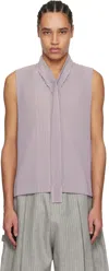 Shop Issey Miyake Purple Turbine Vest In 18-cloud Gray