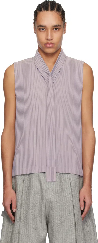 Issey Miyake Purple Turbine Vest In 18-cloud Gray