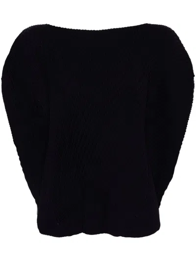 Issey Miyake Raised-plissé Top In Blue