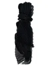 Issey Miyake Black Ramie Pleats Scarf In Black