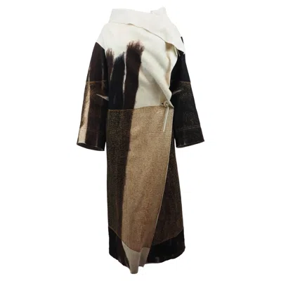 Pre-owned Issey Miyake Rare Full Length Brown Wool Coat