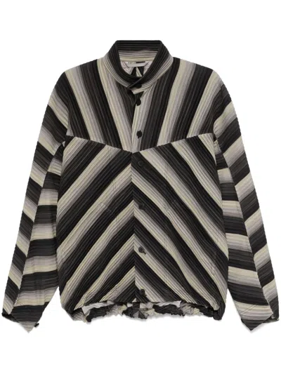 Issey Miyake Rb Stripes 2 Jacket In Black