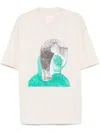 Issey Miyake Graphic-print T-shirt In Neutrals