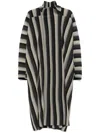 Issey Miyake Black & Beige Ronan Bouroullec Rb_stripes 2 Coat In Grey
