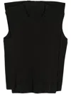 Issey Miyake Rectangle Plissé-effect Top In 黑色