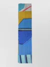 Issey Miyake Rectangular Scarf Pleated Texture Design In Blue