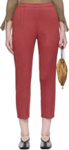 Issey Miyake Burgundy Monthly Colors May Trousers In Red