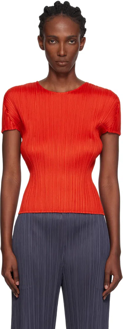 Issey Miyake Red Monthly Colors July T-shirt In Orange