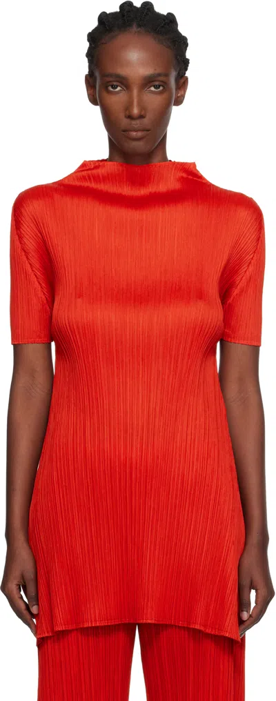 Issey Miyake Red Monthly Colors July Top
