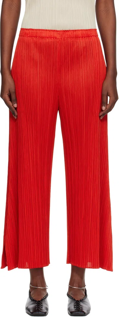 Issey Miyake Red Monthly Colors July Trousers