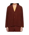Issey Miyake Red Tailored Pleats 2 Blazer In Brown