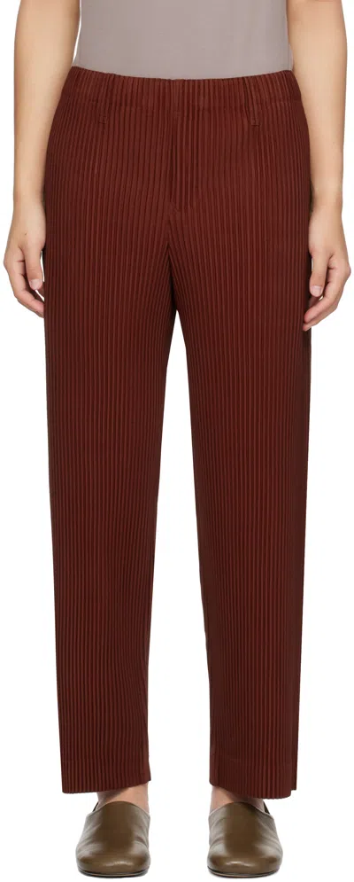 Issey Miyake Red Tailored Pleats 2 Trousers In 25-crimson Red