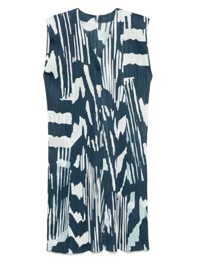 Issey Miyake Refraction Tank Top In Grayish Navy