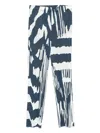Issey Miyake Womens Grayish Navy Refraction Abstract-print Pleated Knitted Trousers In Black