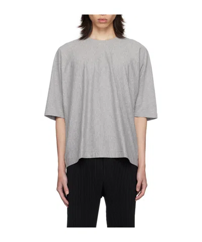 Issey Miyake Gray Release-t Basic T-shirt In 12-gray