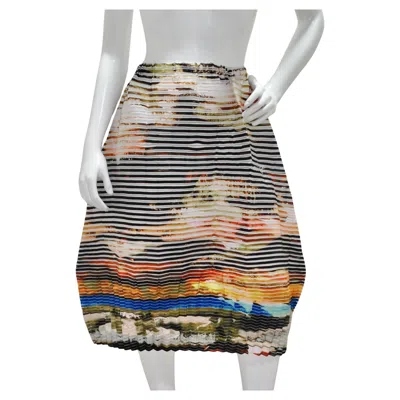Pre-owned Issey Miyake Resort 2018 Pleated Skirt In Gray