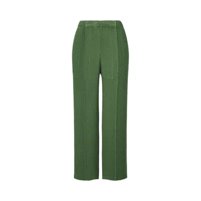 Pre-owned Issey Miyake Rhombus Pleats Pants 'dark Green' | Women's Size 2