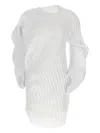 Issey Miyake Ribbed Asymmetrical Top In White