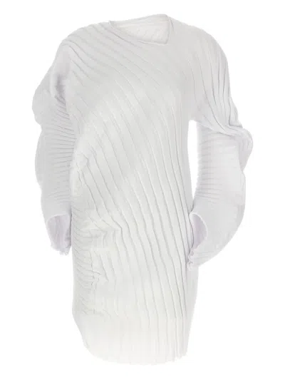 ISSEY MIYAKE RIBBED ASYMMETRICAL TOP