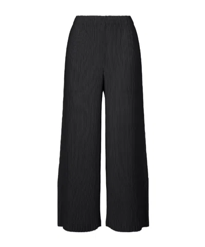 Issey Miyake Ribbed Casual Pants In Black