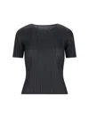 Issey Miyake Pleated T-shirt In Black