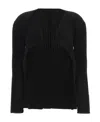 Issey Miyake Ribbed-detailing Open-front Jacket In Black