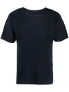 Issey Miyake Ribbed Round Neck Short Sleeve T-shirt In Black