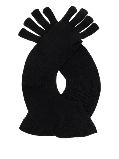 Issey Miyake Ribbed Gloves In Black
