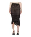 Issey Miyake Ribbed-knit Midi Skirt In Black