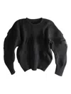Issey Miyake Ribbed Panelled Top In Black