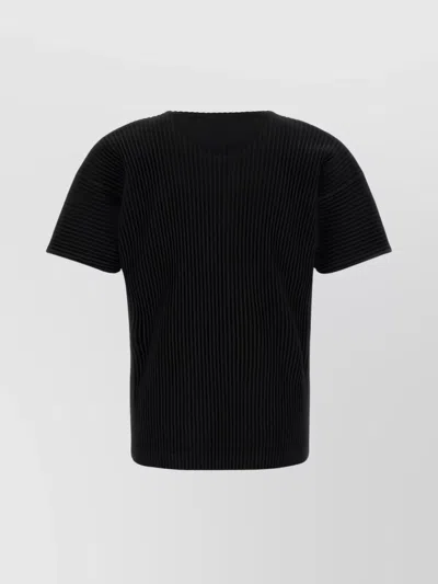 ISSEY MIYAKE RIBBED ROUND NECK SHORT SLEEVE T-SHIRT