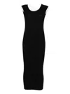 Issey Miyake Ribbed Sleeveless Midi Dress In Black