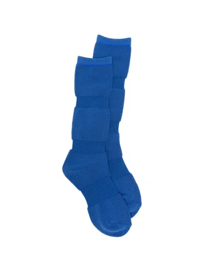 Issey Miyake Ribbed Socks In Blue