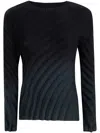 Issey Miyake Pleated Blouse In Blue