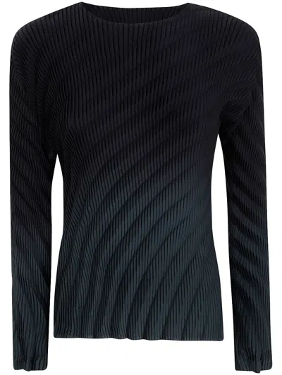 Issey Miyake Ribbed Sweater In Blue