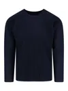 Issey Miyake Ribbed Texture Round Neck Long Sleeves In Blue