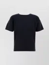 Issey Miyake Textured Pleated T-shirt With Classic Crewneck In Blue