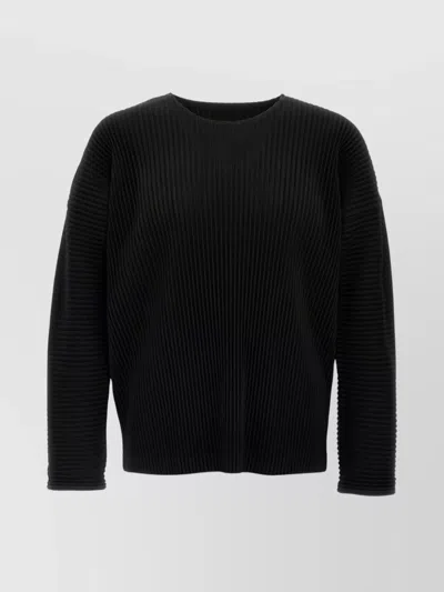 Issey Miyake Ribbed Texture Round Neck Sweater