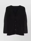 Issey Miyake Ribbed Texture V-necked Cardigan With Side Pockets In Black