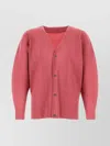 Issey Miyake Cardigan In Poliestere Rosa Scuro  Uomo