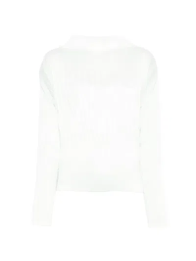 Issey Miyake Ribbed Top In White